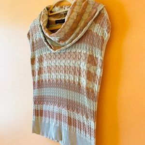 EUC THE LIMITED BLUE AND TAN STRIPED SWEATER SHIRT